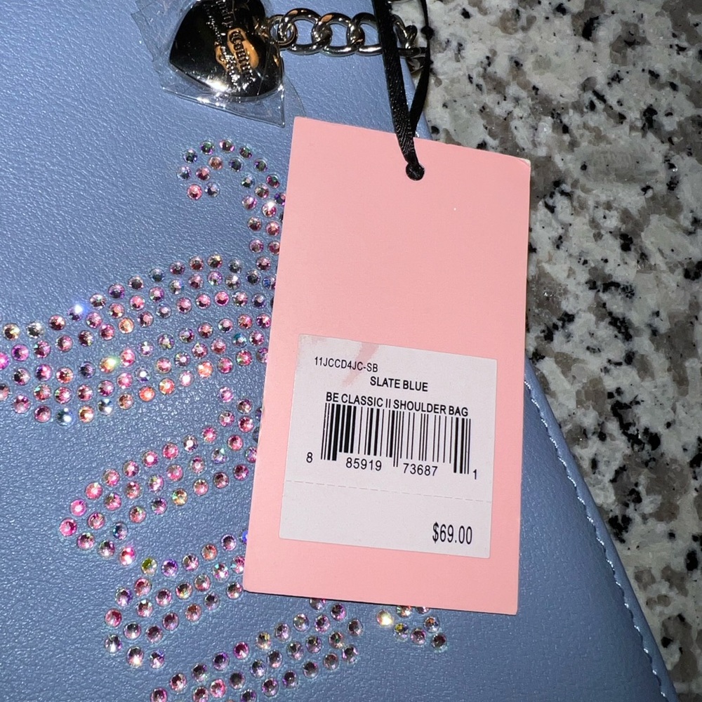NWT Juicy Couture Be Classic Shoulder Bag Handbag Purse Bling Bedazzled Logo - Picture 4 of 8